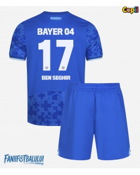 Bayer Leverkusen Eliesse Ben Seghir #17 Echipament de Fotbal Replică 2025-26 Copii Treilea (+ Șorturi)